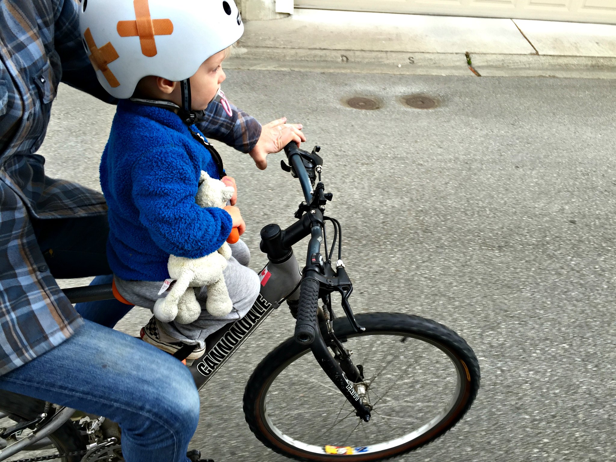 child seat on road bike